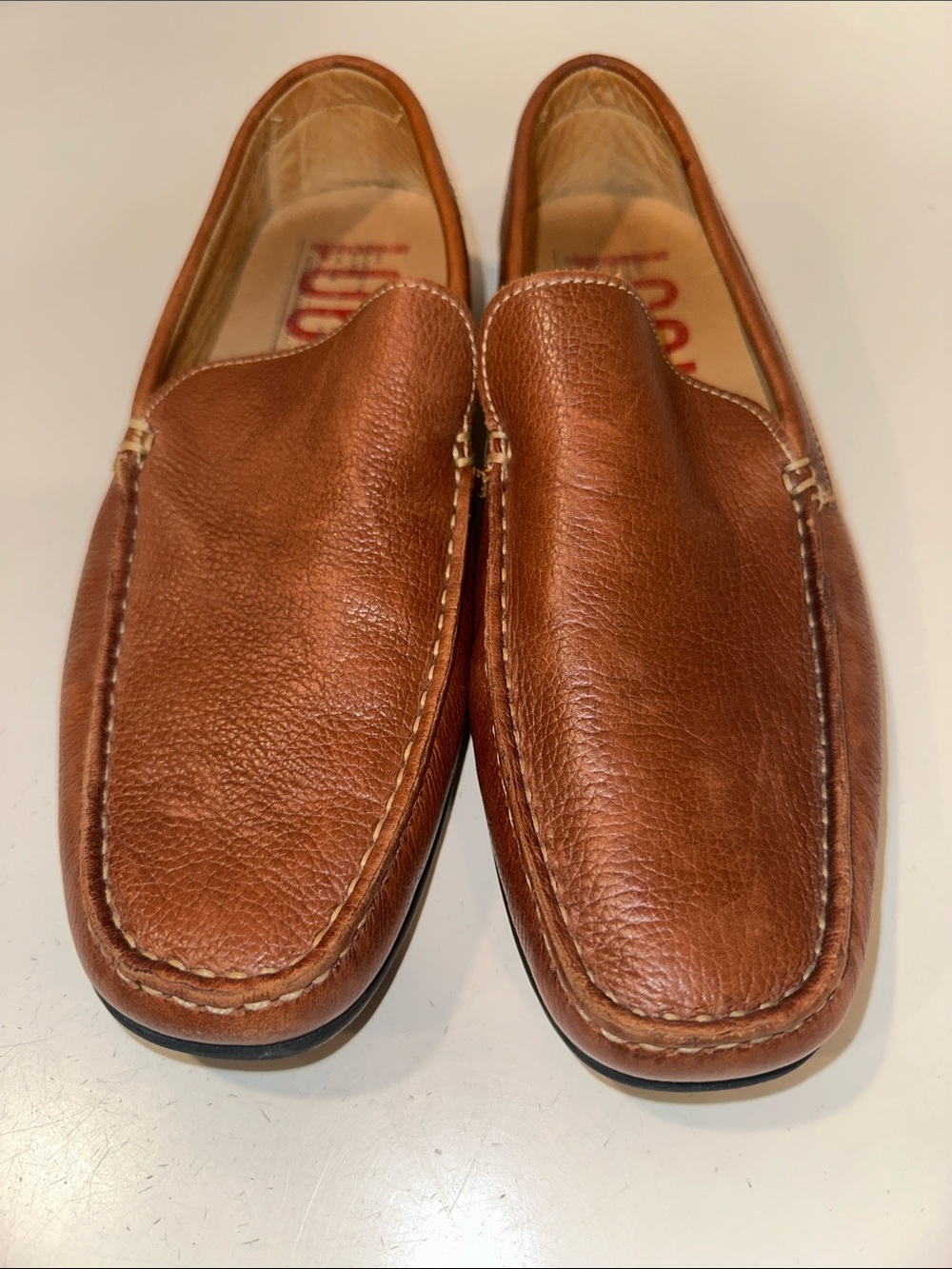 1901 Men's Brown Leather Slip-On Loafers